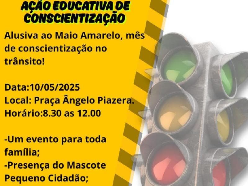 Ação educativa por mais segurança no trânsito ocorre no sábado (10)