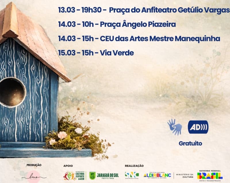 Jaraguá do Sul recebe espetáculo gratuito de teatro em miniatura 