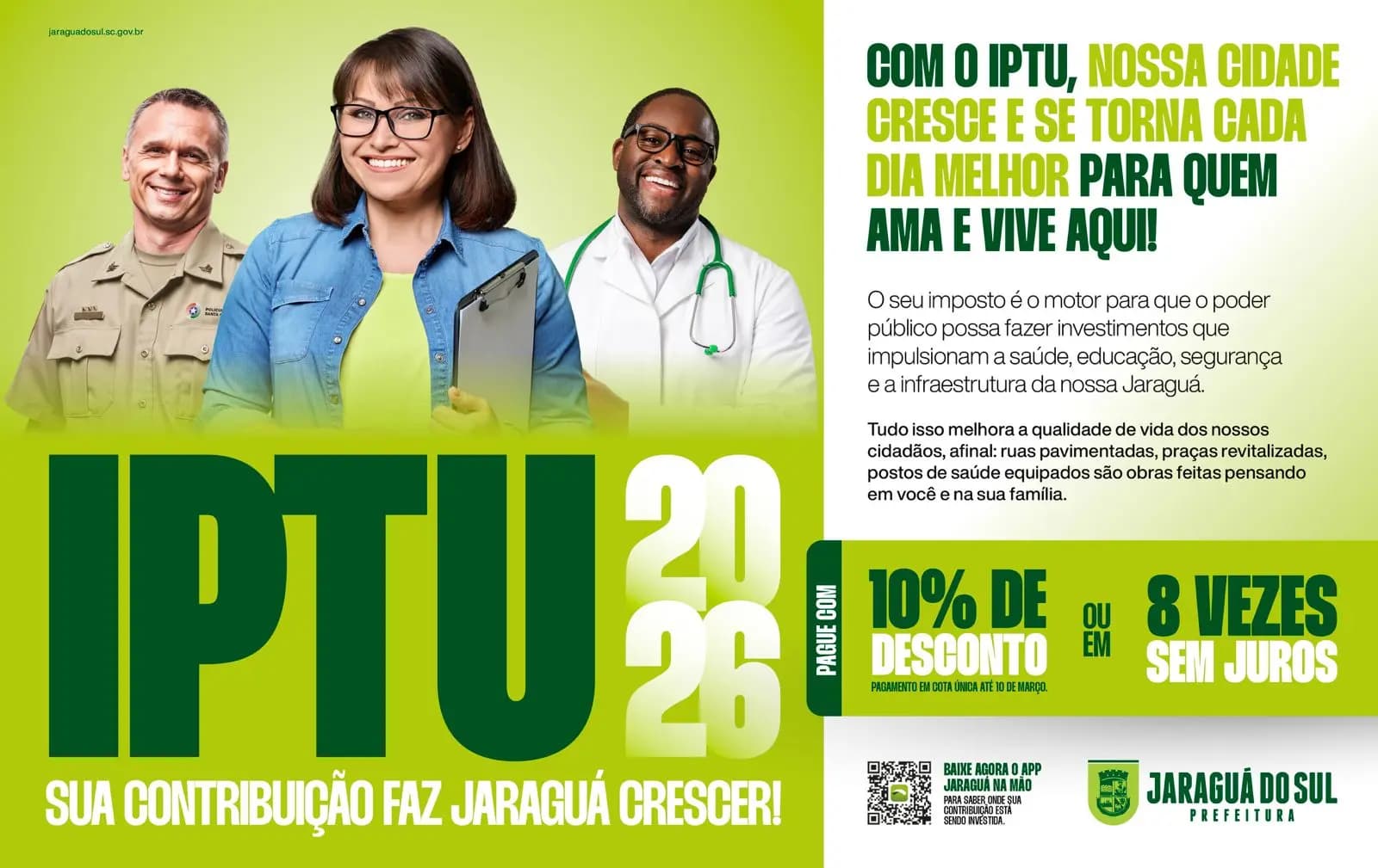 Primeira parcela do IPTU 2026 vence nesta terça-feira (10)